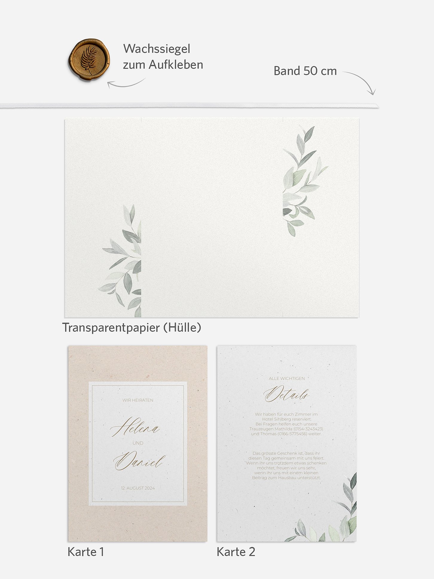 Hochzeitseinladung Olive Poetry