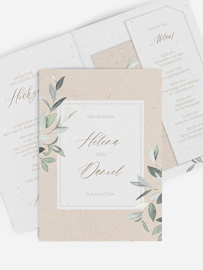 Hochzeitseinladung Olive Poetry