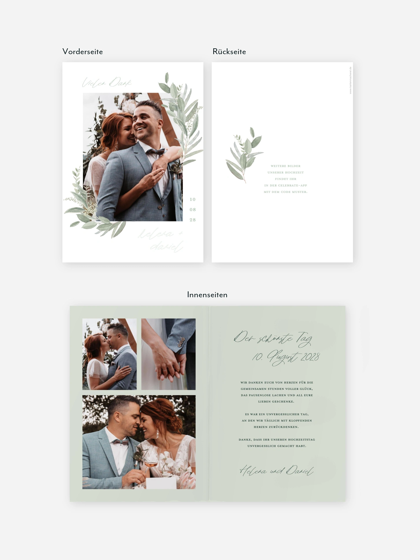 Dankeskarte Hochzeit Floating Love