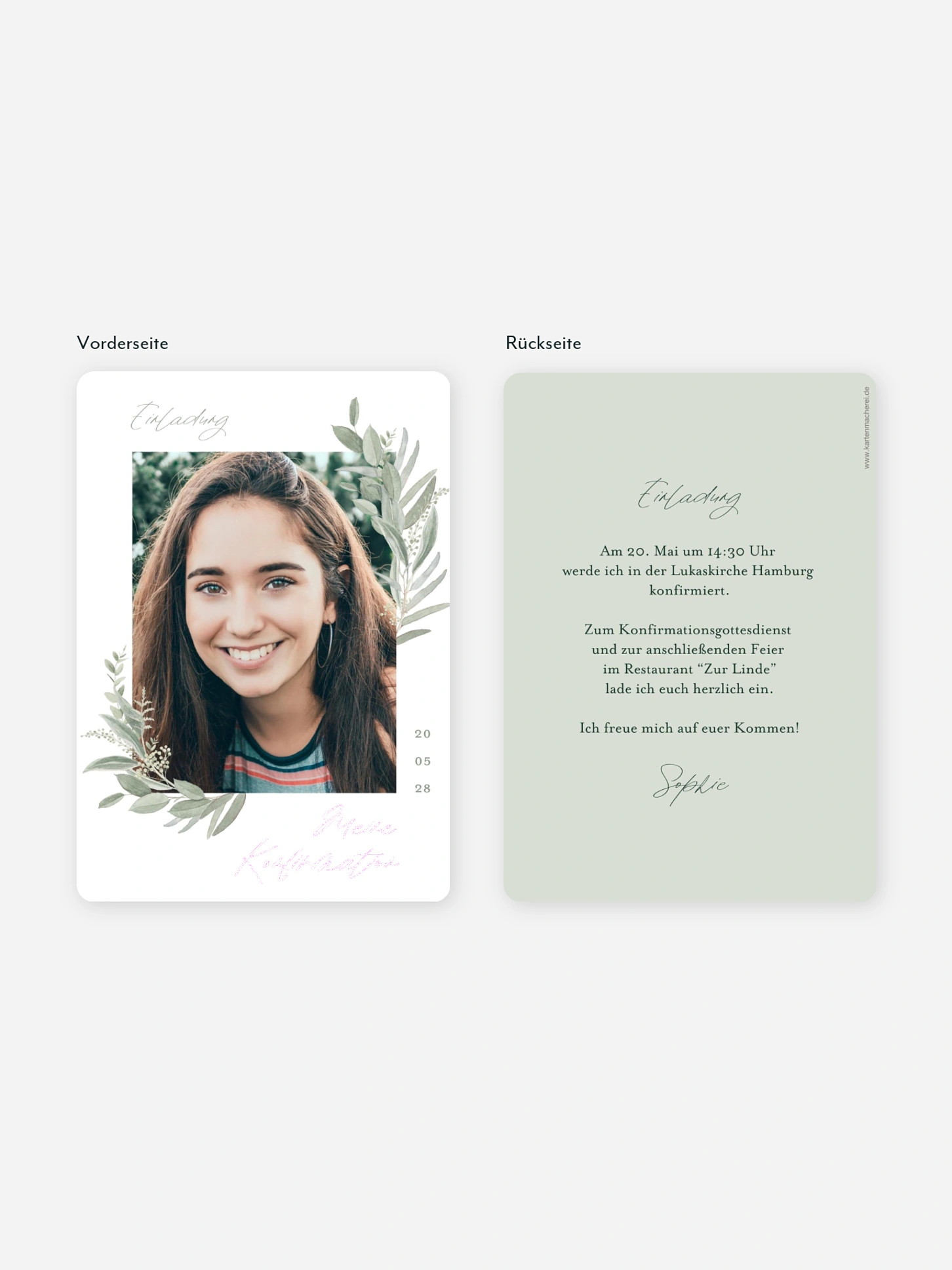 Konfirmationseinladung Floating Love