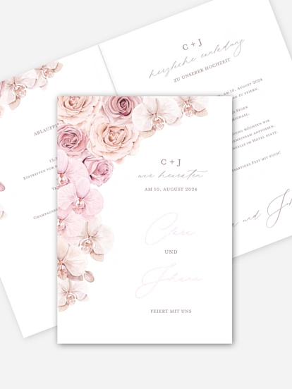 Hochzeitseinladung Pink Orchid