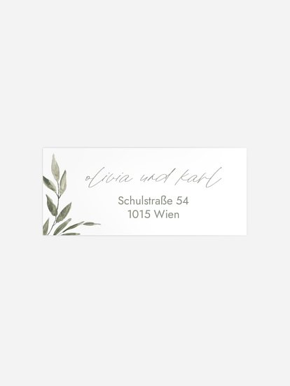 Absenderaufkleber Hochzeit Green Dream