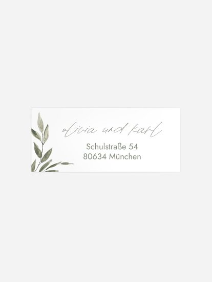 Absenderaufkleber Hochzeit Green Dream