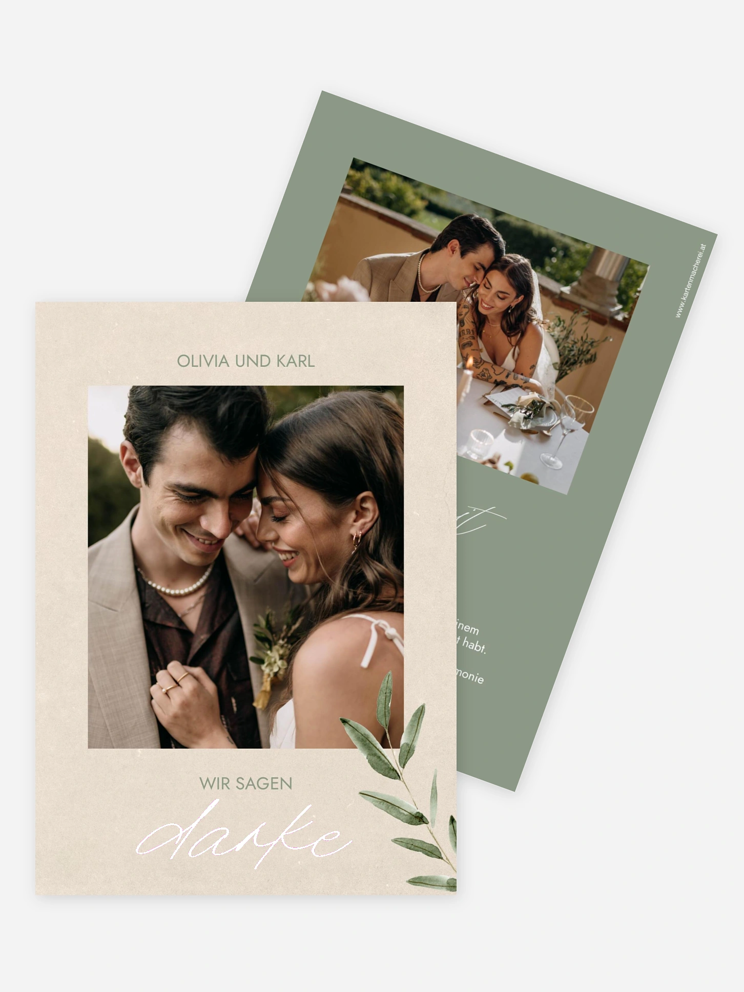 Dankeskarte Hochzeit Green Dream