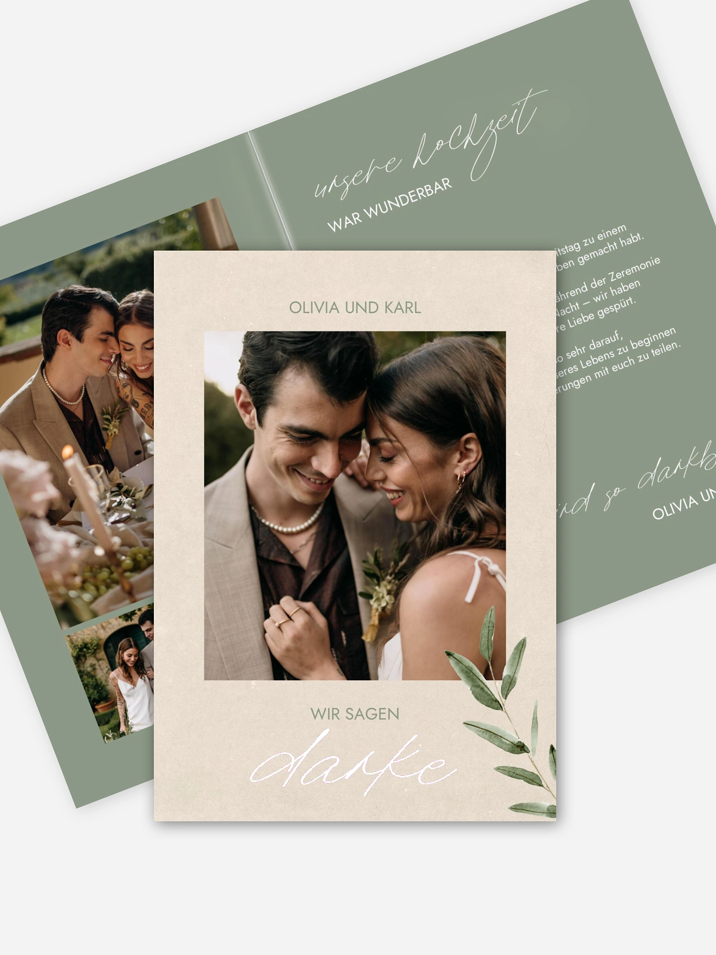Dankeskarte Hochzeit Green Dream