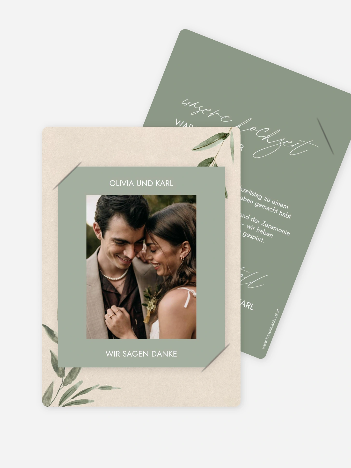 Dankeskarte Hochzeit Green Dream