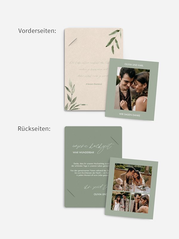 Dankeskarte Hochzeit Green Dream