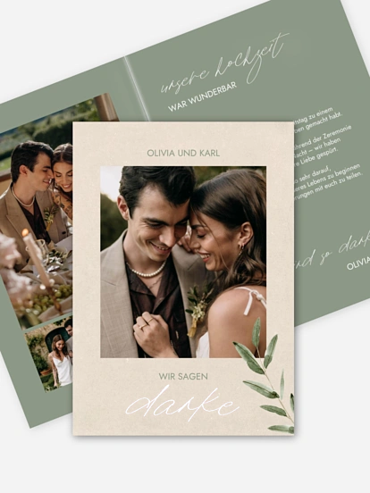 Dankeskarte Hochzeit Green Dream