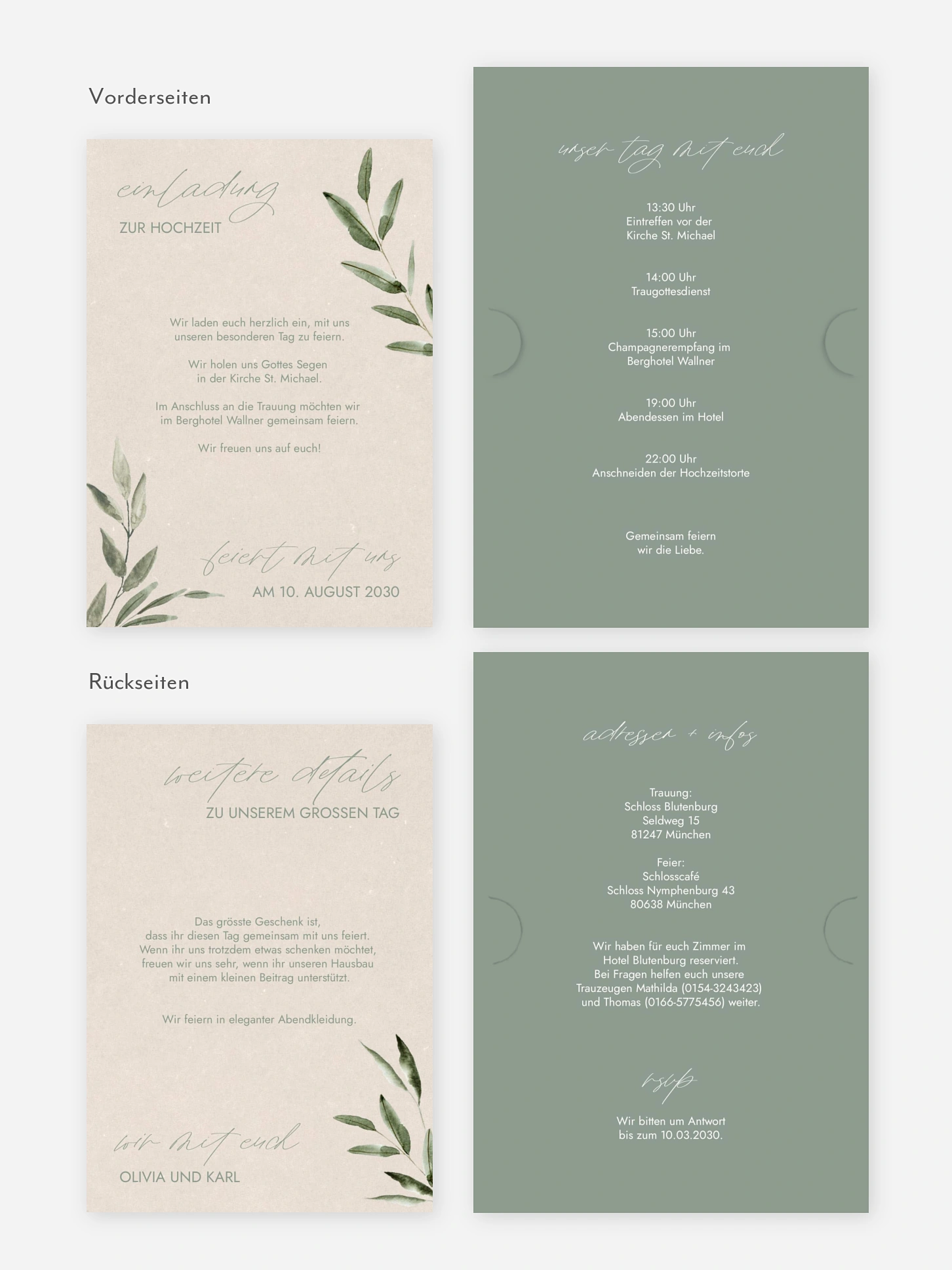 Hochzeitseinladung Green Dream