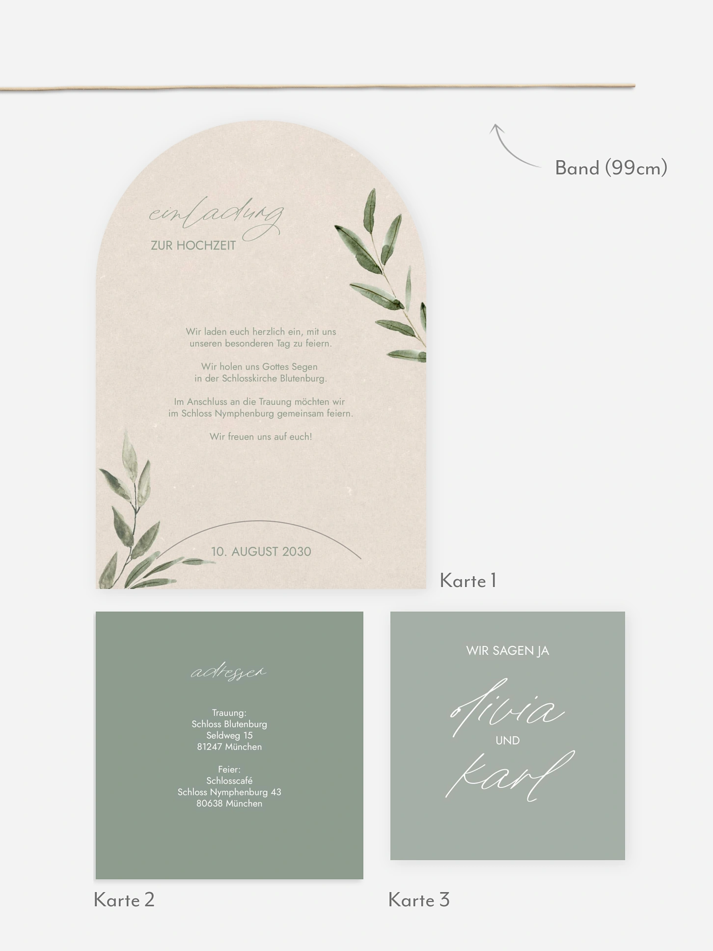Hochzeitseinladung Green Dream