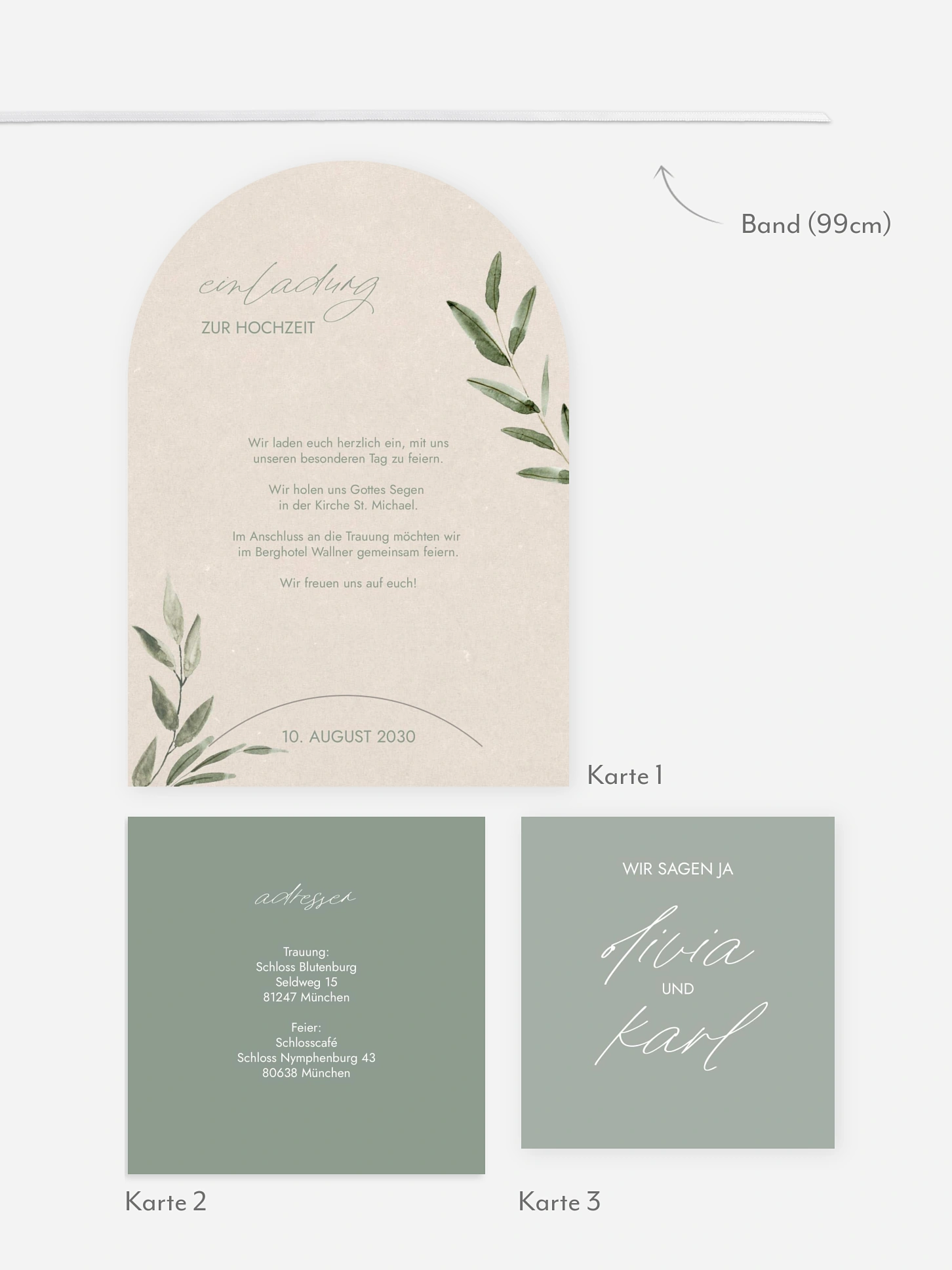 Hochzeitseinladung Green Dream