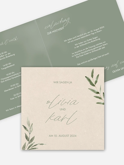 Hochzeitseinladung Green Dream