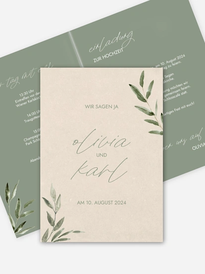 Hochzeitseinladung Green Dream