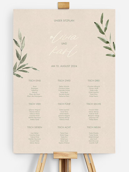 Sitzplan Plakat Green Dream