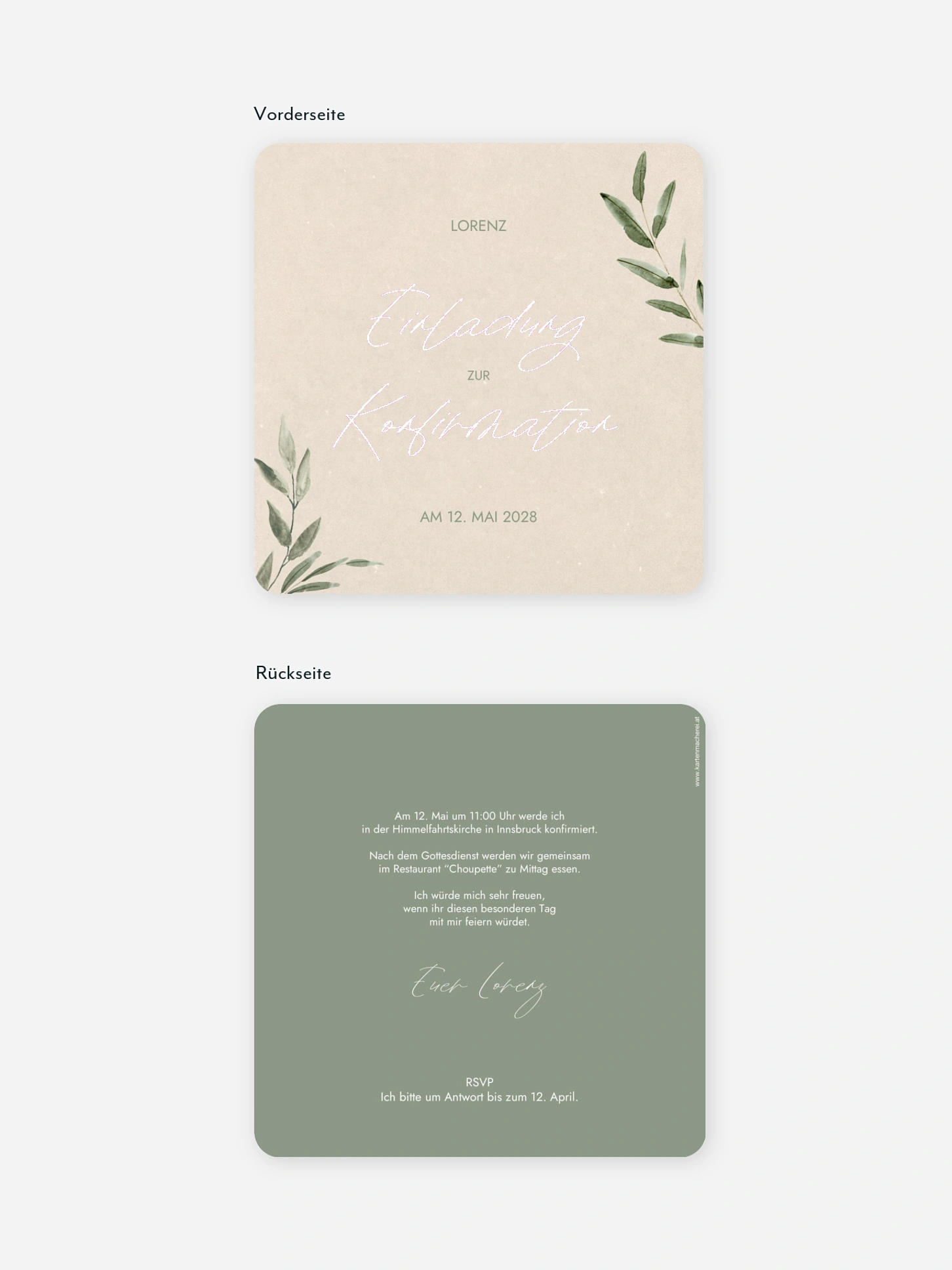 Konfirmationseinladung Green Dream
