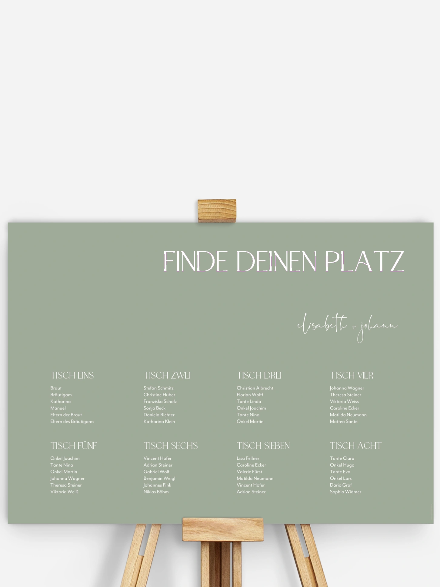 Sitzplan Plakat The Big Day