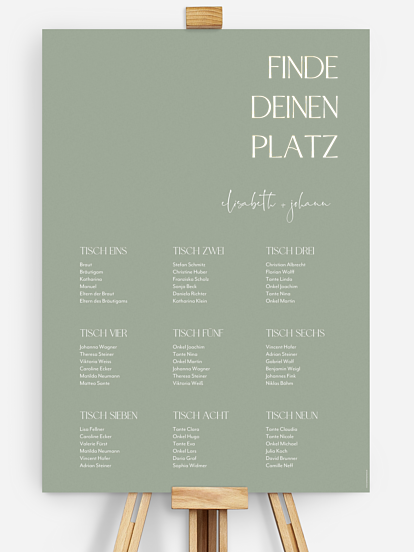 Sitzplan Plakat The Big Day