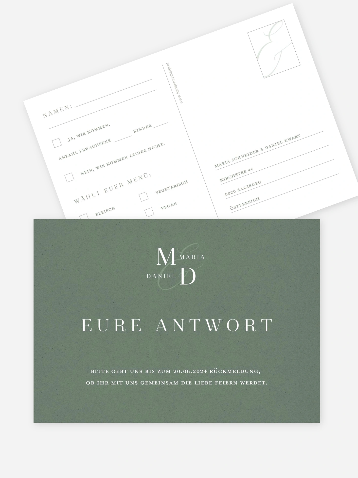 Antwortkarte Hochzeit Elegant Love