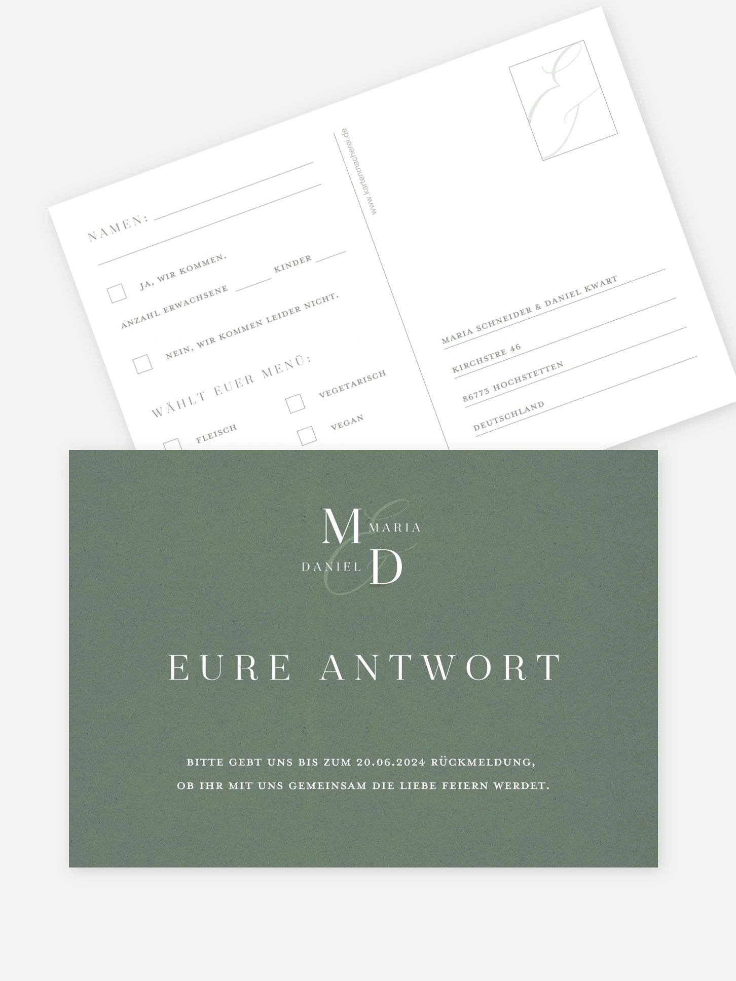 Antwortkarte Hochzeit Elegant Love