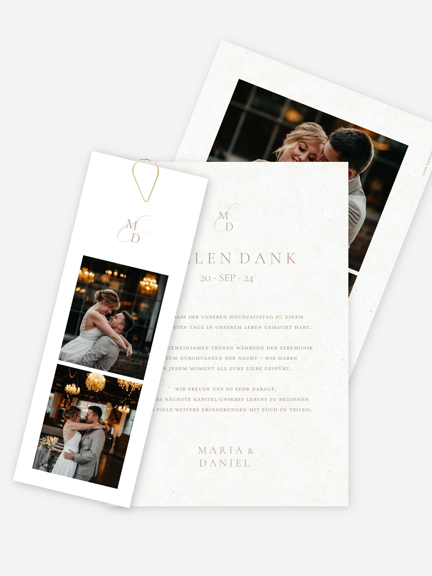 Dankeskarte Hochzeit Elegant Love