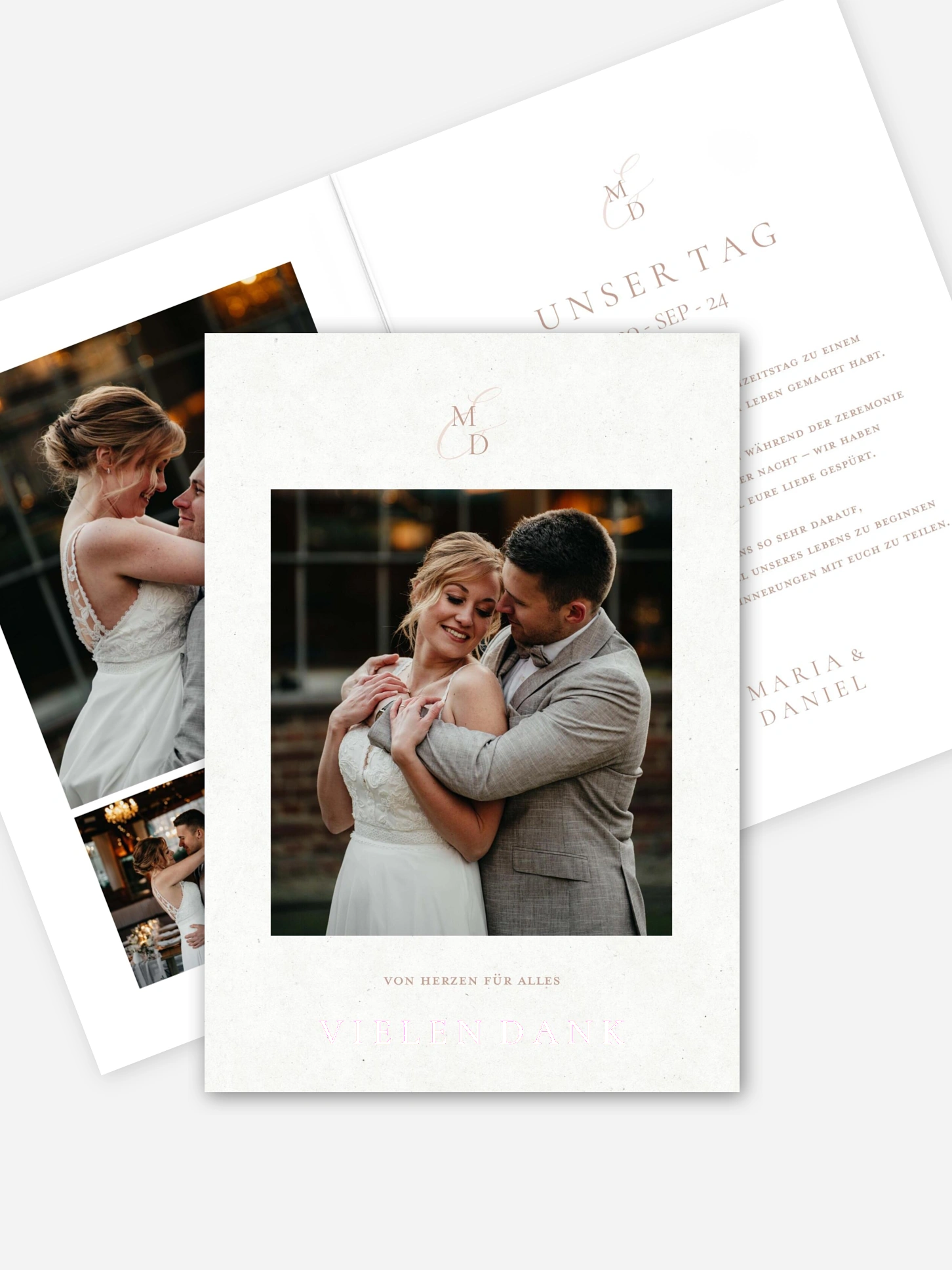 Dankeskarte Hochzeit Elegant Love