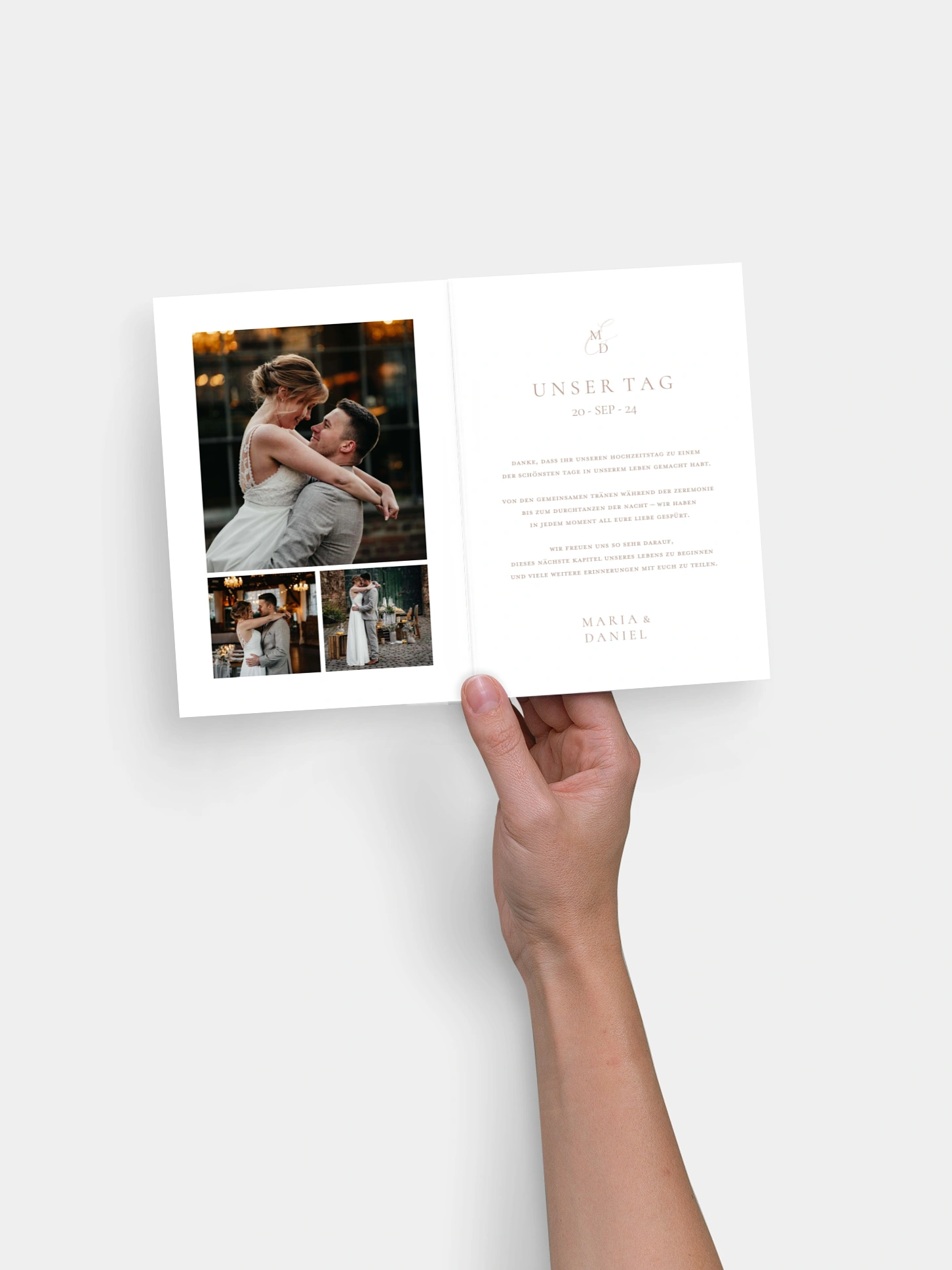 Dankeskarte Hochzeit Elegant Love