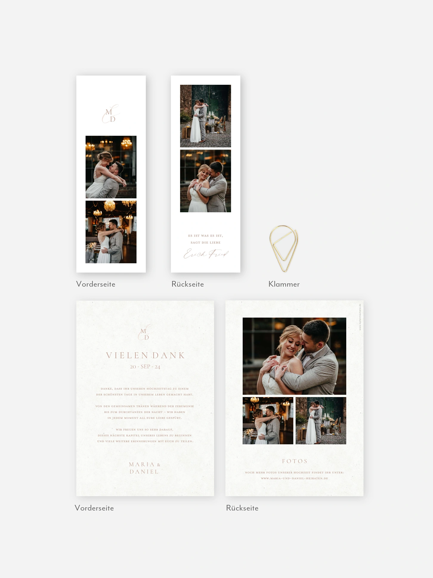 Dankeskarte Hochzeit Elegant Love