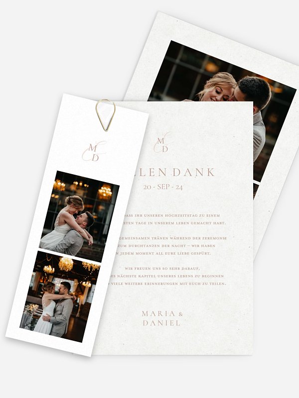 Dankeskarte Hochzeit Elegant Love