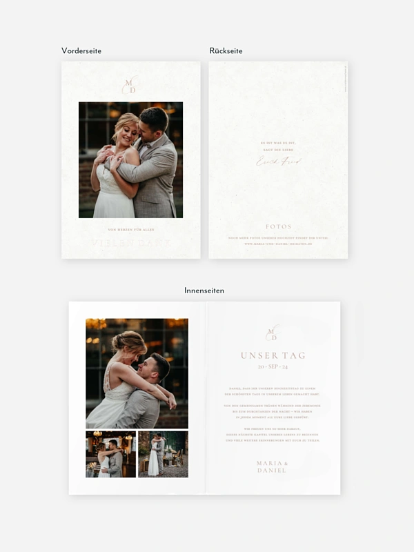 Dankeskarte Hochzeit Elegant Love