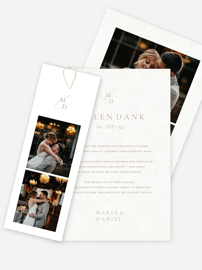 Dankeskarte Hochzeit Elegant Love