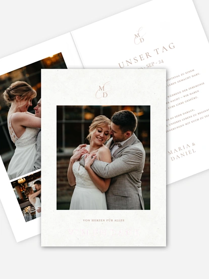 Dankeskarte Hochzeit Elegant Love