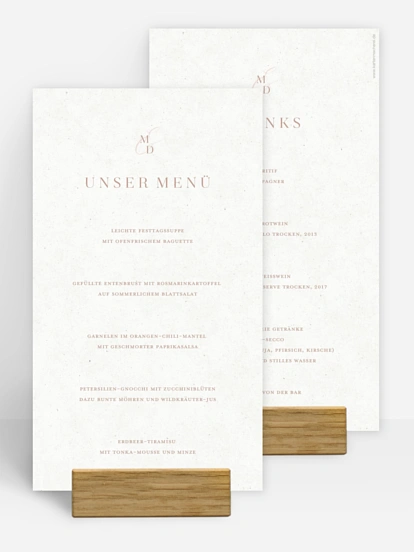 Menükarte Hochzeit Elegant Love