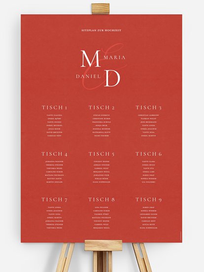 Sitzplan Plakat Elegant Love