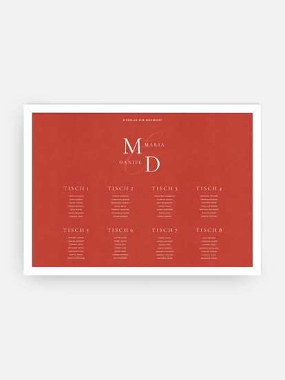 Sitzplan Plakat Elegant Love