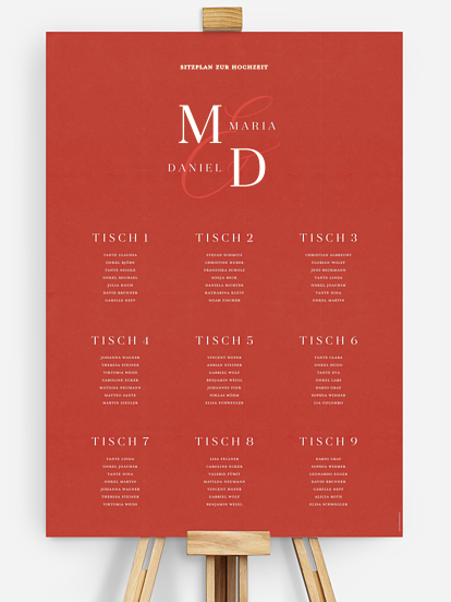 Sitzplan Plakat Elegant Love