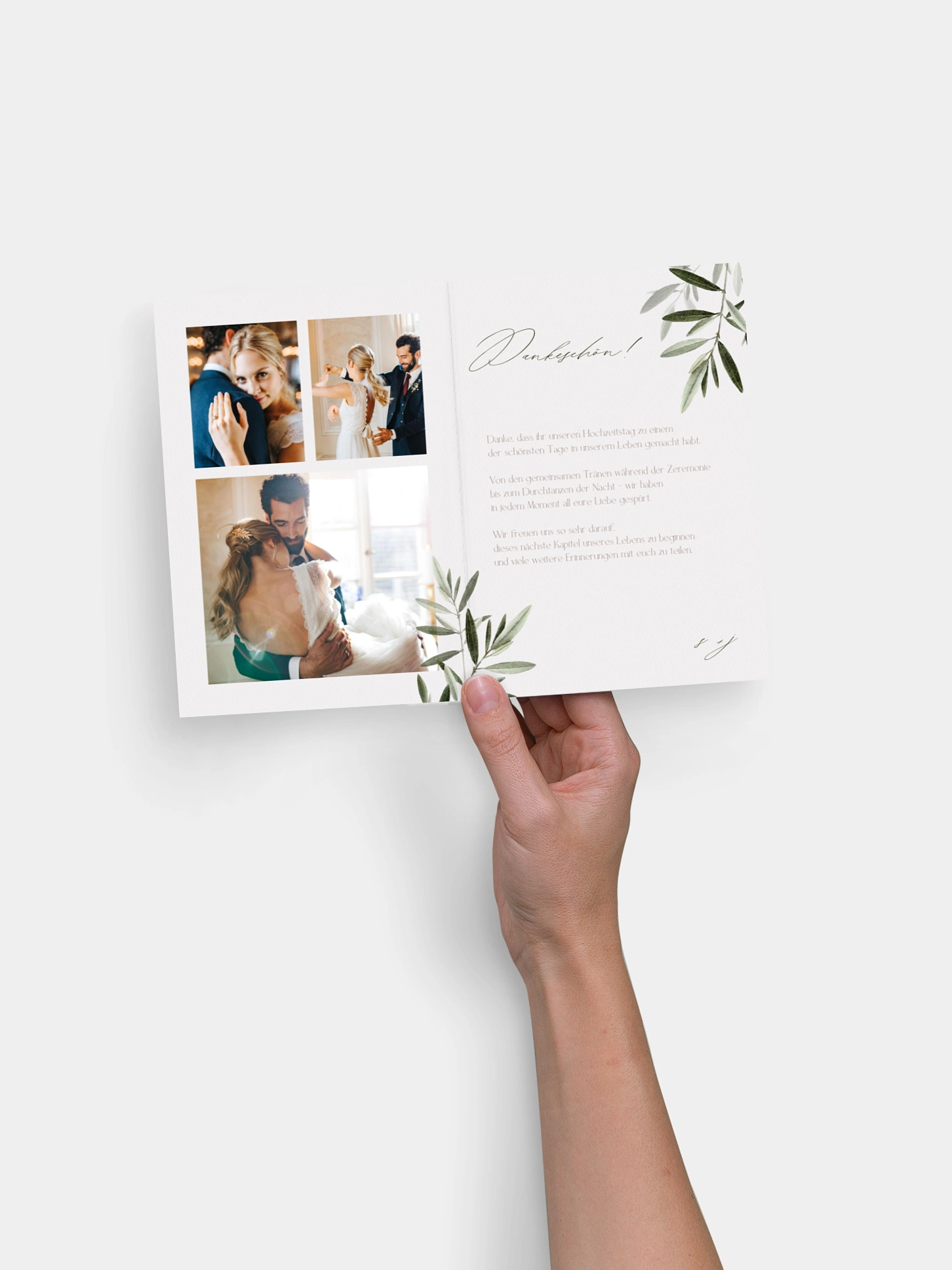 Dankeskarte Hochzeit Tiny Leaves