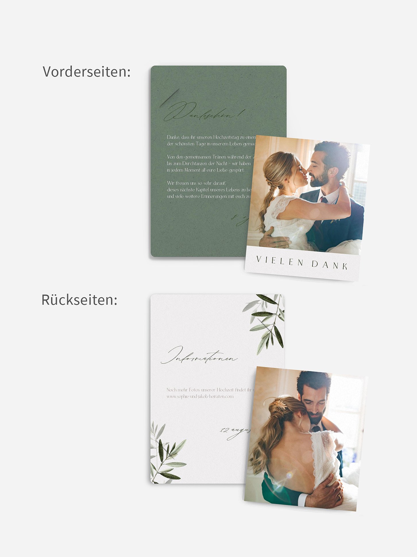 Dankeskarte Hochzeit Tiny Leaves