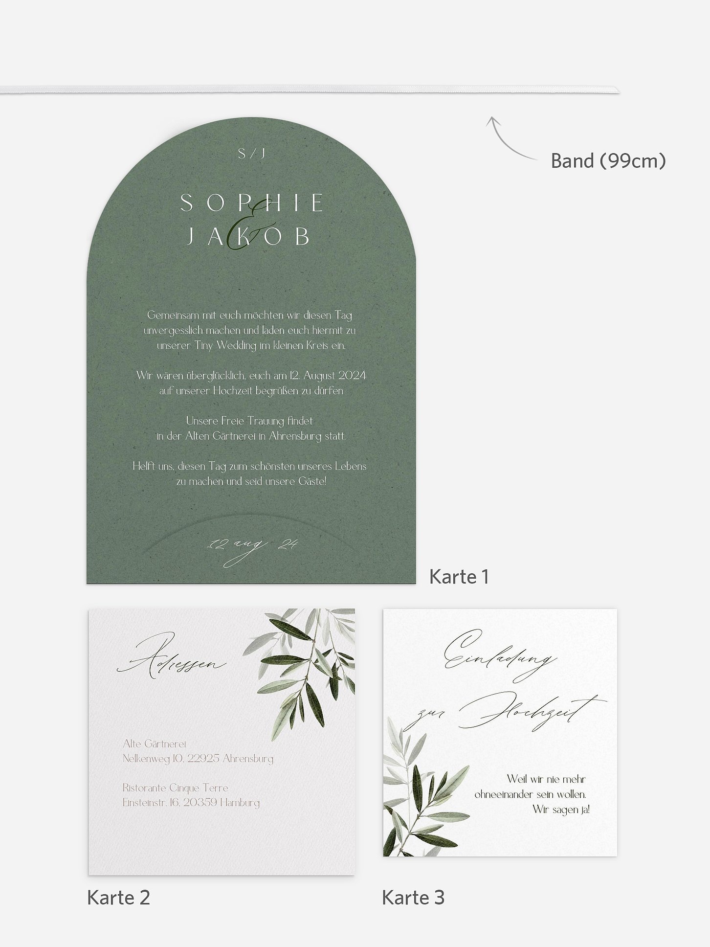 Hochzeitseinladung Tiny Leaves