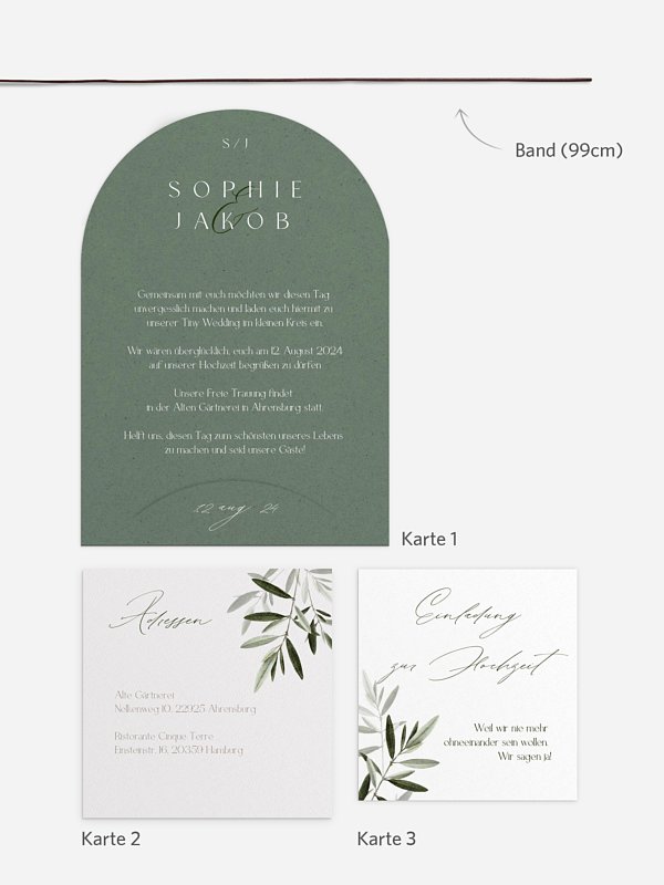Hochzeitseinladung Tiny Leaves