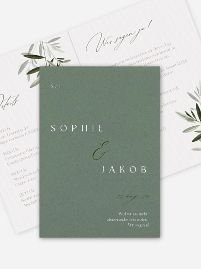 Hochzeitseinladung Tiny Leaves
