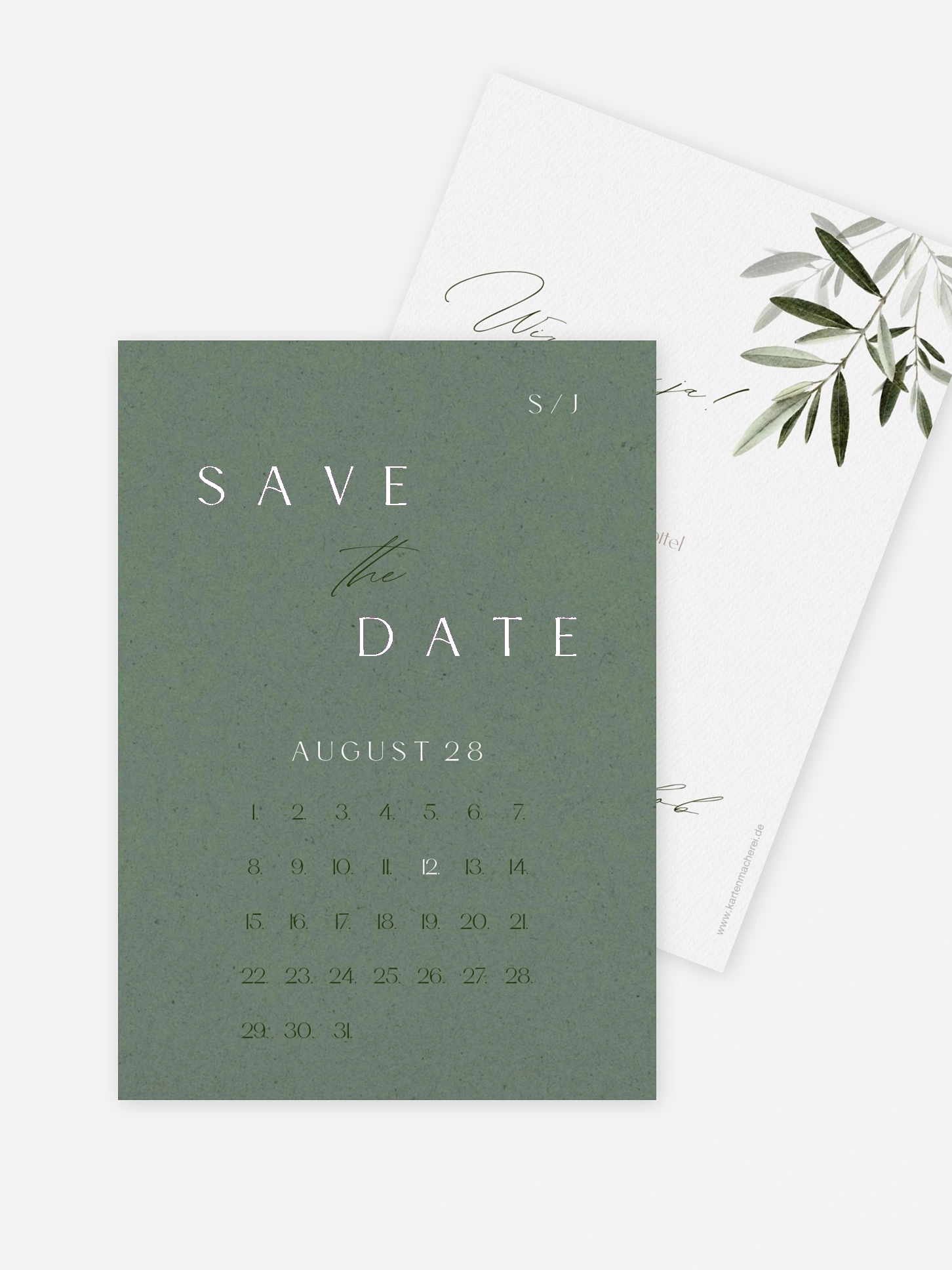 Save-the-Date Karte Tiny Leaves