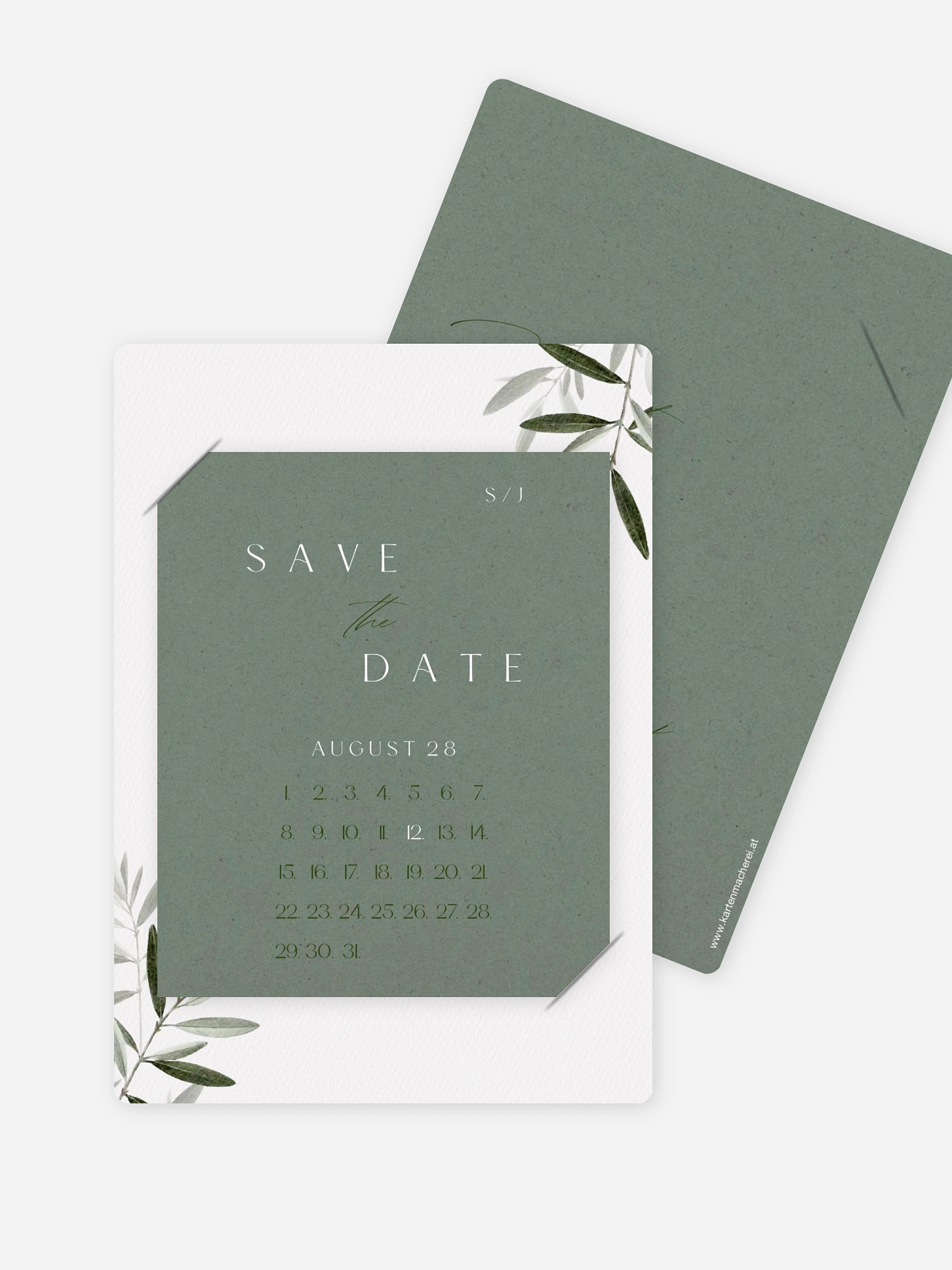 Save-the-Date Karte Tiny Leaves