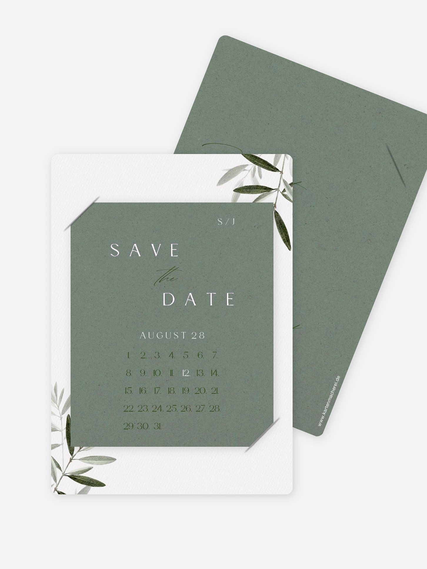 Save-the-Date Karte Tiny Leaves