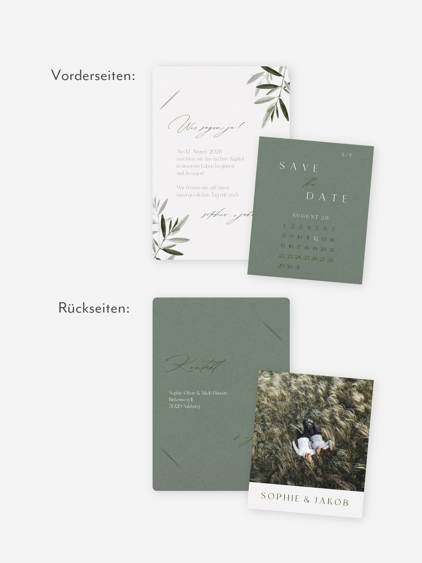 Save-the-Date Karte Tiny Leaves