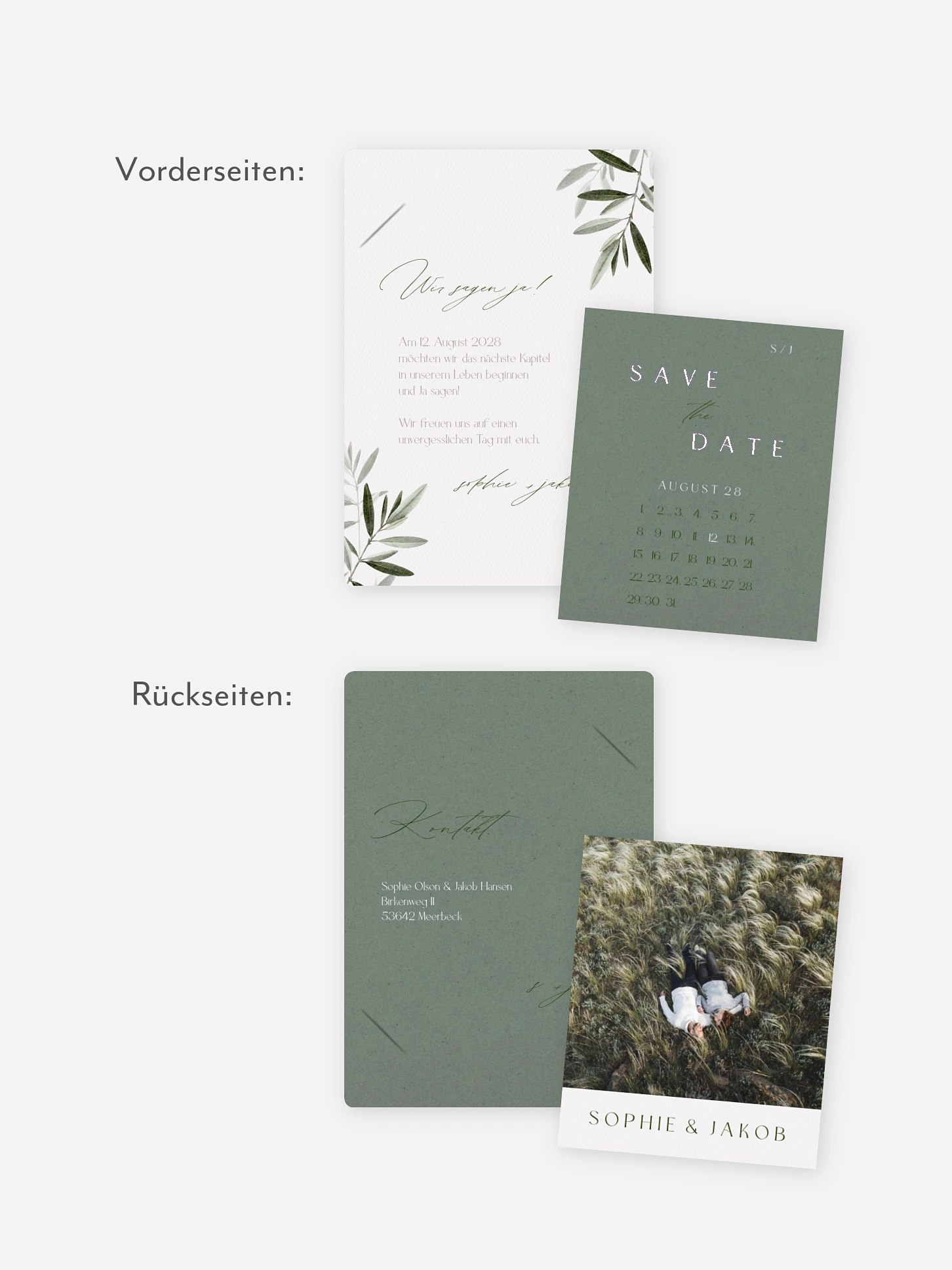 Save-the-Date Karte Tiny Leaves