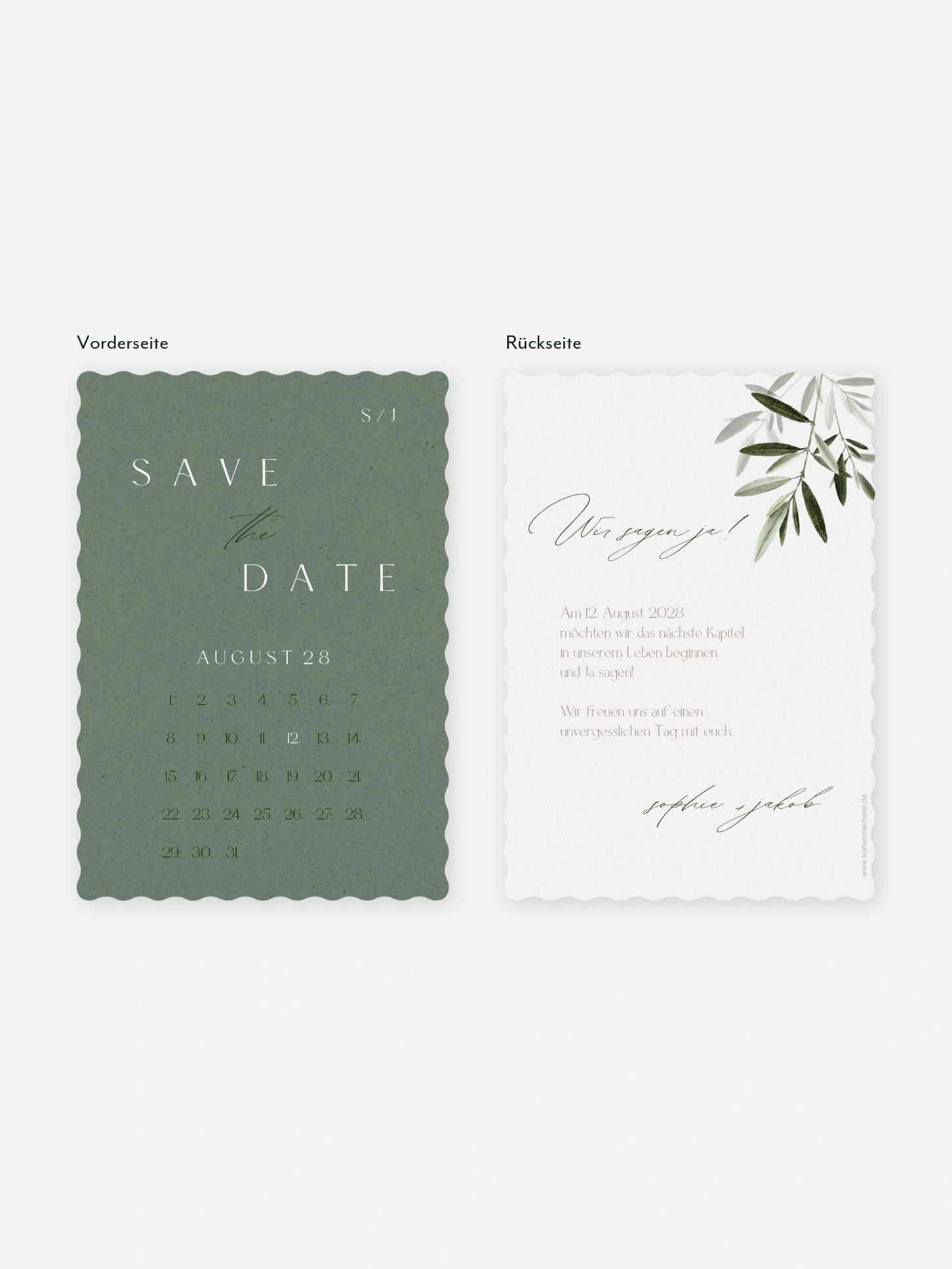 Save-the-Date Karte Tiny Leaves