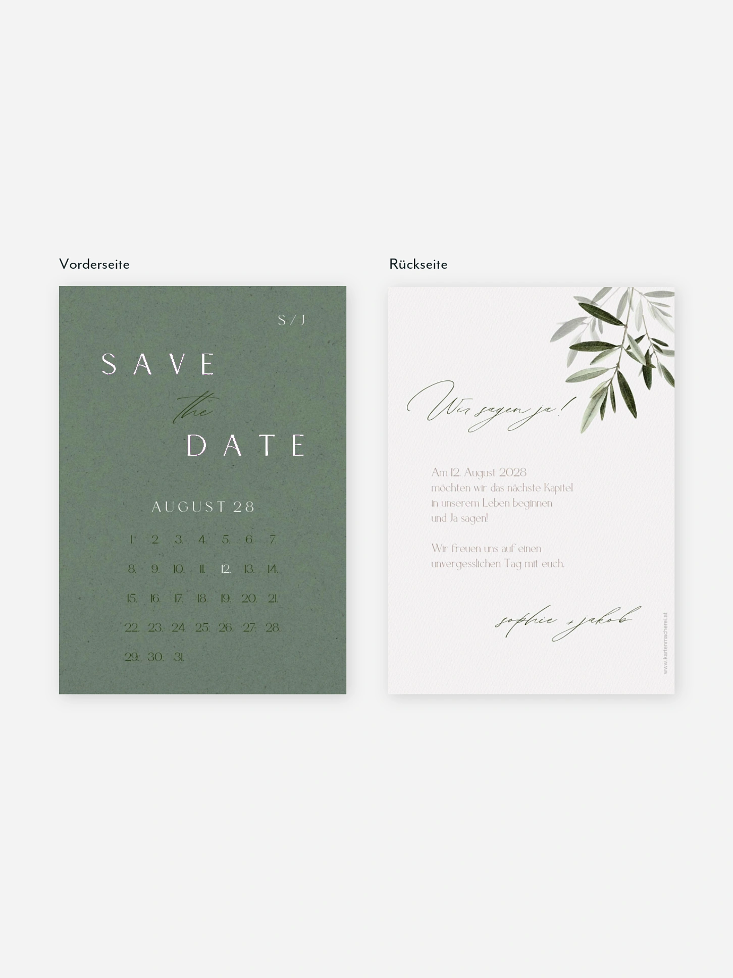 Save-the-Date Karte Tiny Leaves