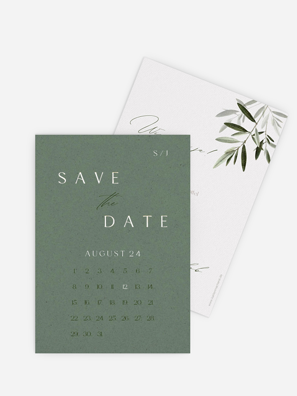 Save-the-Date Karte Tiny Leaves