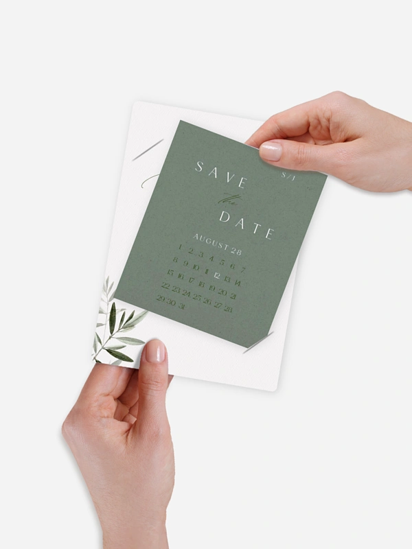 Save-the-Date Karte Tiny Leaves