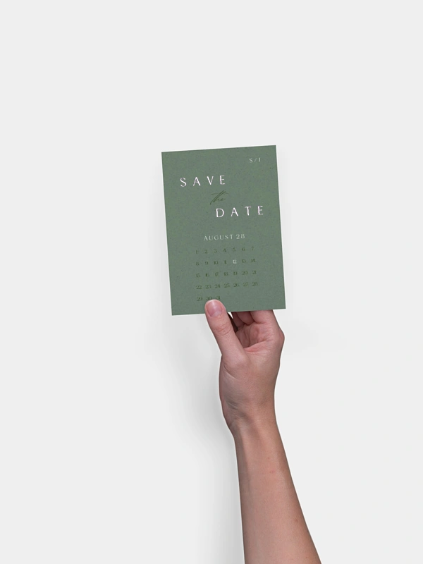 Save-the-Date Karte Tiny Leaves